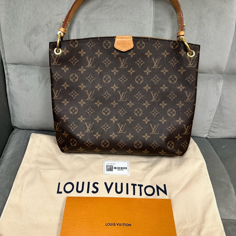 Louis Vuitton Graceful PM Brown Monogram Shoulder Bag with Vachetta Handle